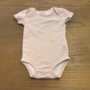 Carter's Pink and White Patterned Bodysuit